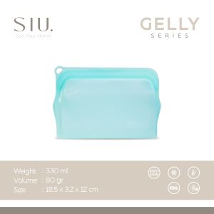The Gelly Series - Reuseable Silicone Square Bag Food Grade FREE Zipper Bag - Tas Silikon Ziplock Tempat Makanan Pompa Asi Sebaguna Multifungsi