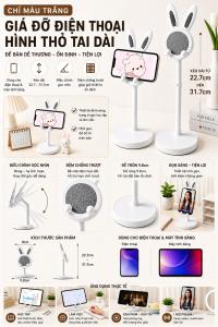 Giá Đỡ Smartphone Để Bàn | Kiểu Tai Thỏ Nâng Hạ Chiều Cao Điểm Nhấn Cho Góc Làm Việc Cá Nhân Nhỏ