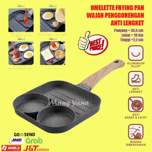 Wajan Teflon Penggorengan Telur Pancake 4 Lubang Non Stick Egg Frying Pan