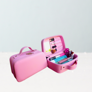 Tas Kosmetik Wanita Serbaguna Resleting Anti Selip Box Makeup Bahan Kulit PU premium Tebal Terbaru