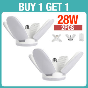 【Buy 1 Take 1】Foldable Fan Blade Bulb LED Lights 28W [4+1] Mini Blade LED Cool White Garage Light Folding Four-Leaf Deformation Lamp