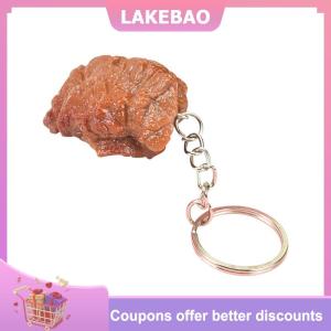 【LAKEBAO】 Mô phỏng thịt bò khối thịt bò Keychain giả thực phẩm PVC thịt bò khối Keyring mô hình thực phẩm mô phỏng thực phẩm Keychain thời trang đồ trang sức