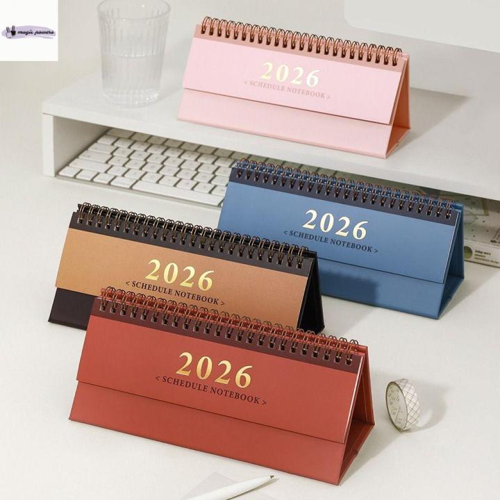 MAGIC ดีไซน์มินิมอล ปฏิทินตั้งโต๊ะแบบพลิกปี 2026 การเข้าเล่มแบบเกลียว ...