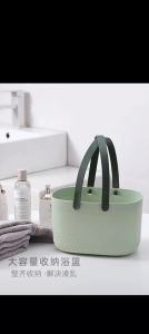 ตะกร้าอาบน้ำแบบพกพา1ใส่อุปกรณ์อาบน้ำกรอบเก็บของพลาสติกน่ารัก2