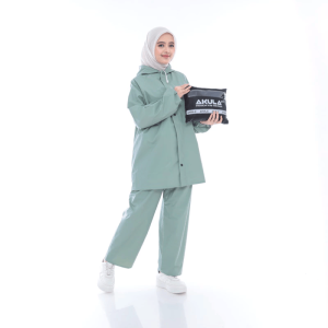 Jas Hujan Pria Wanita Akula Tebal Kuat Elastis Anti Rembes Setelan Baju Celana