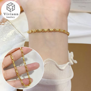 Viviann New 925 Sterling Silver Bracelet 14K Gold 4MM Bead Bracelet Women Charm Jewelry Wedding Gift Adjustable Cutout Heart Bracelets Gold Jewelry Bracelet For Women