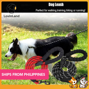 Lovinland Dog Leash 5FT with Comfortable Padded Handle Highly Reflective Threads Leash for Medium Large Dogs