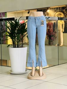 [Ready Stock] Womens Bootcut Strip Front Slit Jeans Womens Good quality Ready Stock Size 26-36_Nur Lisa Jeans
