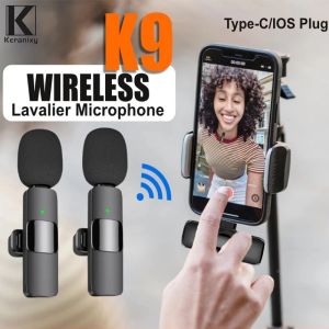 Wireless lavalier microphone noise reduction clip on mic vlog live streaming phone camera recording