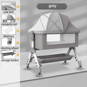 baby cot baby side bed Folding baby bed portable Adjustable crib Newborn Splicing Big Bed katil bayi Multifunctional Mobile baby cot set 宝宝床 婴儿床