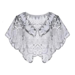 Elegant Beadwork Sequined Shawl For Evening Parties And Weddings Soft Polyester Shoulder Wrap for Women Formal Event