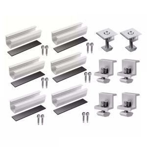 6pcs Solar Panel Mounting Brackets Mid End Clamps Rails Kit Solar Panel Accessories For Home Roof