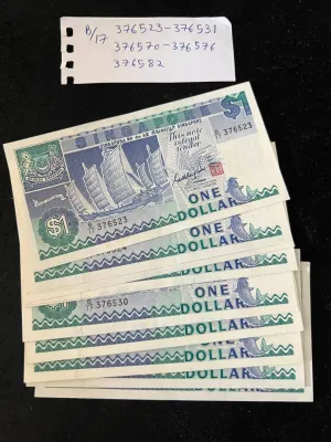 Ship 1 dollar break run (17 pcs) aunc slight foxing