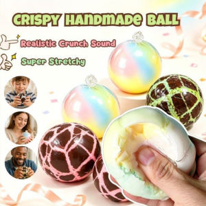 Crackle Mesh Squishy Stress Ball Stress Relief Crunchy Squishy PU Fidget Toy for Kids Adults