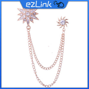 Mens Sun Tassel Chain Brooch Korean Version Personalized Mens Brooch For Men Suits