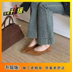Free Shipping Pointed-Toe Shallow-Mouth Flats For Women 2026 Autumn New Collection Slip-On Shoes Black Flat Shoes Easy-To-Wear WomenS Shoes