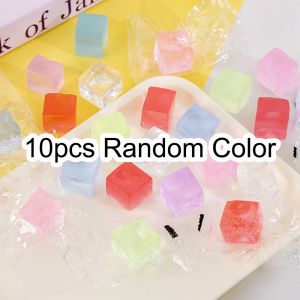 AAVGH 5/10Pcs Ice Cube Shaped Fidget Toy Cute Stress Relief Pinch Le Funny Soft Square Stress Relief Ball Anxiety ADHD Sensory Adults Toys