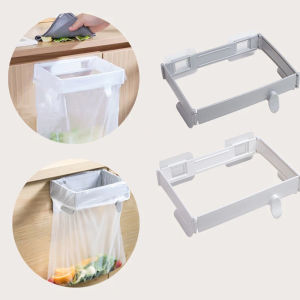 Foldable Garbage Bag Holder Over The Cabinet Door Trash Bag Rack Kitchen Hanging Trash Garbage Bags Shelf Kitchen Accessories