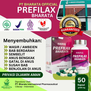 100% 0RIGINAL - PREFILAX BHARATA - OBAT SEMBELIT WASIR BENJOLAN DUBUR AMBEYEN AMBEIEN SUSAH BAB