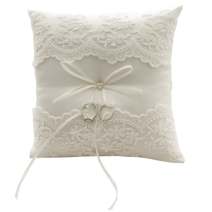 19x19cm trắng ren Nhẫn cưới gối bridals Nhẫn bearers đệm gối Lễ kết hôn và nhiếp ảnh trang trí