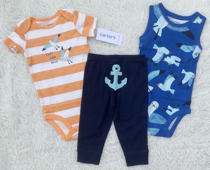 [Brand New Original Baby Size] Carter's 3-Piece Anchor Outfit Set  Lazada PH