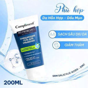 Gel Rửa Mặt Compliment No Problem 200ml | Làm Sạch Da Khô Thoáng Dịu Nhẹ