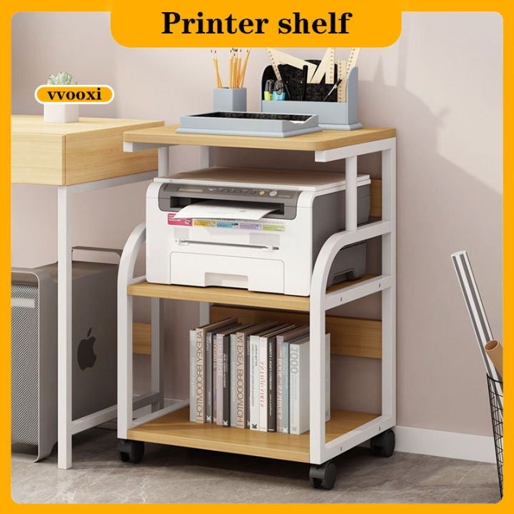 Natwind 3-Tier Rolling Printer Stand - Adjustable Storage Cart With Wheels