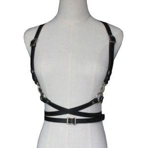 【TheCoachesJournal】Women Faux Leather Harness Shaper Belt Waist Cincher Adjustable Metal Buckle for Decorative Shirt Dress