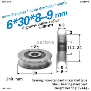 [COD] ourlove 6x30x8มิลลิเมตรลวดสลิงที่มีคุณภาพสูงลูกรอกสำหรับประตูหน้าต่างบานเลื่อนลูกกลิ้งรอกสแตนเลส
