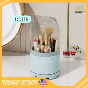【D202 READY STOCK】Ins Style 360-Degree Rotating Makeup Brush Storage Box Lipsticks Cosmetic Stationery Brush Organizer
