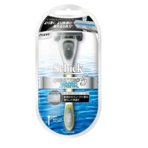 Set Dao cạo râu + lưỡi dao thay thế Schick Quattro 5 Titatinum - Nhật Bản