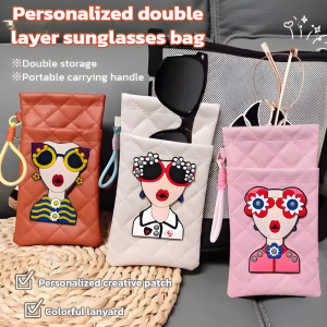 Double Eyeglasses Organizer Bag Closure Personalized Storage Bag Automatic Closure Eyeglasses Bag
