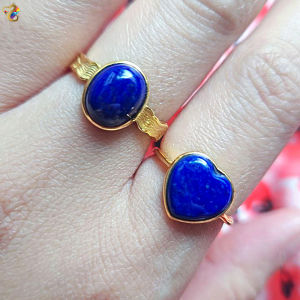 Collection Grade Emperor Blue Lapis S925 Silver Adjustable Rings (Oval/Heart)