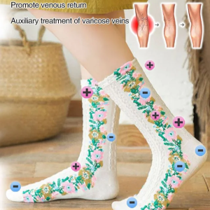 Socks Flowers Release Positive and Negative Ions Socks Second Layer Eco-friendly Printing and Dyeing