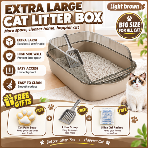 Cat Toilet Box With Scoop Deodorization Leakage Prevention Cat Poop Tray Cat Litter Box Pet Bathroom
