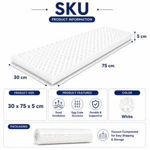 Back Care Egg Crate Mattress Pad Memory Foam Mattress Topper Maga Foam Anti Bedsore Mattress Soft Comfortable 5cm bed foam (Bio-Aire/Back Care)