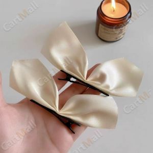 Bow Hairpin Sweet Silk Ribbon Hair Clip Korean Duckbill Clips Ponytail Holder Bangs Hairpin 1pair