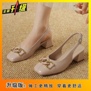 [Free Shipping] Stylish Square-Toe WomenS Shoes New Summer Collection Fashionable And Versatile With A Unique And Niche Design Closed-Toe Sandals For Women