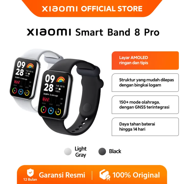Xiaomi Smart Band Pro Layar AMOLED Daya Tahan Baterai 14 hari| 150+  Mode Olahraga dengan GNSS Pemantauan Kesehatan Smart Watch Smart Band 
