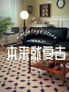 French-style vintage solid wood double-layer coffee table new design for small living rooms high-end artistic al-shaped low table