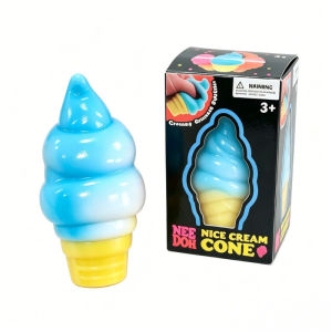 Stress Relief Squeeze Toy Ice Cream Squishy Fidget Soft Tpr Material Gradient Color Home Desk Decor