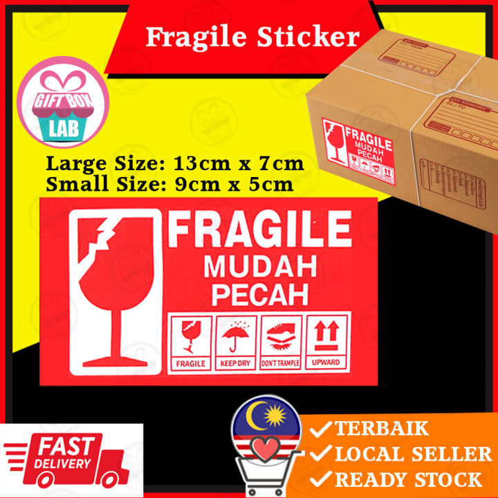 MUDAH PECAH Fragile Sticker Label Caution Sticker Handle With Care | Lazada