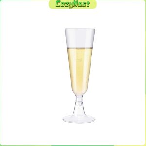 CozyNest 6pcs/set Disposable Wine Glasses Party Transparent Hard Plastic Champagne Flutes