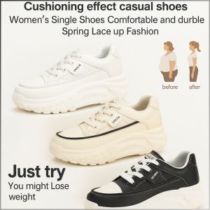 Women S Hoes Thick Sole Womens Single Shoes Cushioning Effect Lace Up Summer Spring Comfortable and Durable