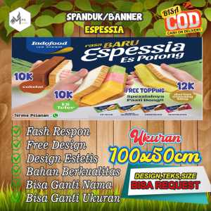 Spanduk Banner Size 100X50cm ESPESSIA Free Custom Design Dan Ukuran