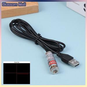 [Blossom] โมดูลเลเซอร์อุตสาหกรรมไดโอดโฟกัสสีแดง12มม. 5mW ปรับโฟกัสได้หัวทองแดงพร้อมสาย USB 650nm จุดกากบาท