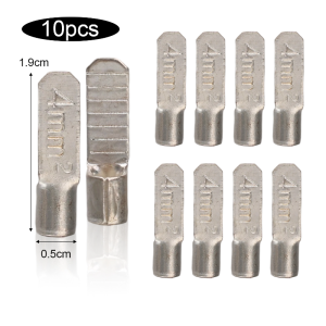 10pcs C45 Pin Plug Wire Crimp Terminals / 1.5 To 16mm² Copper Tube Insert Cable Lugs / Bare Square Insert Circuit Breaker Connection Fittings / Anti-Oxidation Tin Plated Electrical Wiring Terminal Accessories