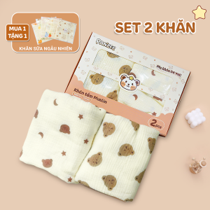 Khăn Tắm Bé Muslin Panzee 2 Lớp Cao Cấp Đa Dạng Nhiều Họa Tiết Xinh Xắn (Set 2 Khăn) Baby-S – SKH017