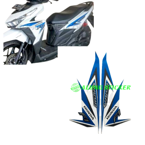STIKER STRIPING LIS LES BODY VARIO TECHNO 125 FI 2015 ISS PUTIH-BIRU 1SET STANDAR