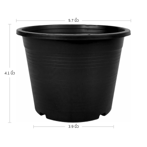 กระถาง กระถางต้นไม้ จานรองกระถางต้นไม้ 5 5.5 5.7 6 นิ้ว สีดำ ยกมัด 50 100 200 ใบ